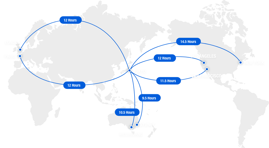 WORLD MAP TO ACCESS FOR TOKYO