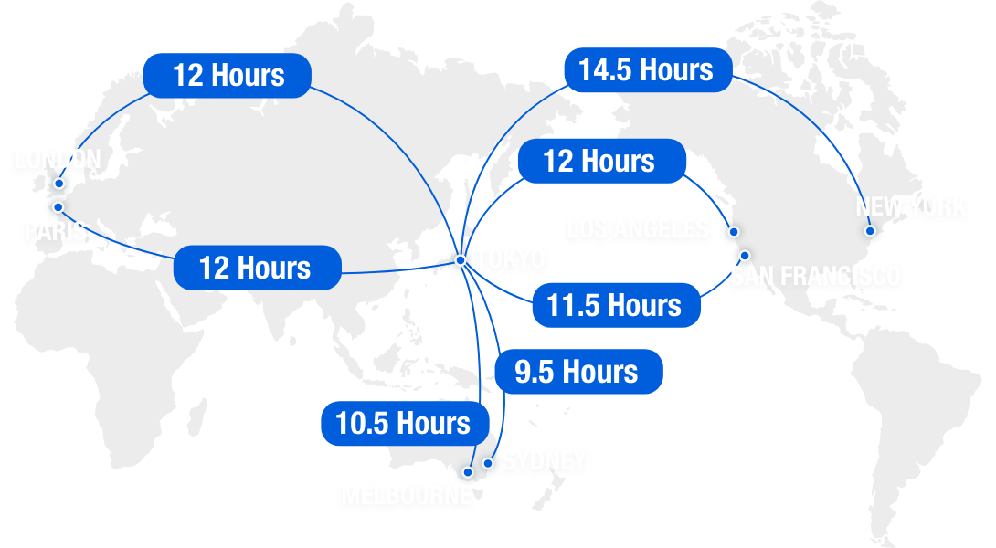 WORLD MAP TO ACCESS FOR TOKYO